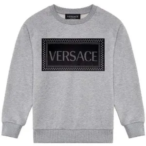 Versace Boys Cotton Sweater Grey - GREY 10Y