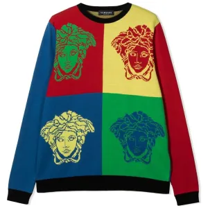 Versace Boys Medusa Sweater Multi Coloured - 10Y Multi-Coloured