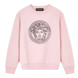 Versace Girls Crystal Medusa Sweater Pink - 10Y PINK