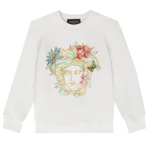 Versace Girls Medusa Jardin Sweater White - 10Y WHITE
