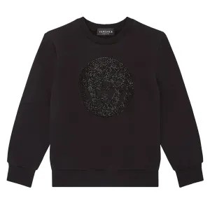 Versace Kids Unisex Crystal Medusa Sweatshirt Black - 12Y BLACK