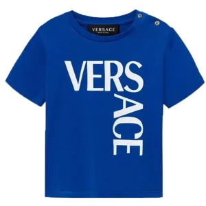Versace Baby Boy Logo T Shirt Blue - 3M BLUE