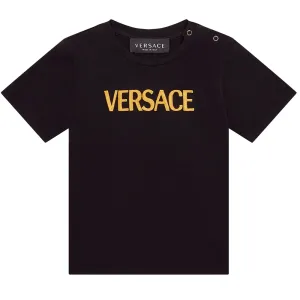 Versace Baby Boys Logo Embroidered T-Shirt Black - 18M Black