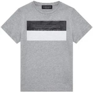 Versace Boys Cotton T-Shirt Grey - GREY 10Y