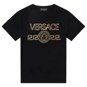 Versace Boys Greca Logo T-Shirt Black - 6Y BLACK
