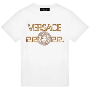 Versace Boys Greca Logo T-Shirt White - 12Y WHITE
