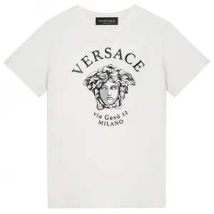 Versace Boys Medusa Logo T-Shirt White - WHITE 8Y