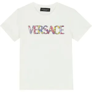Versace Girls Floral Print T-shirt White - 14Y PINK