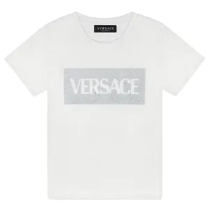 Versace Girls Logo Print T-Shirt White - 14Y WHITE