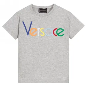 Young Versace Boys Logo T-shirt - GREY 8Y
