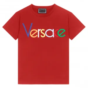 Young Versace Boys Logo T-shirt - RED 8Y