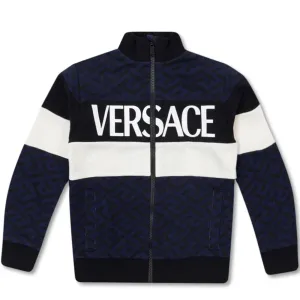 Versace Boys La Greca Cotton Track Jacket Navy - 10Y NAVY