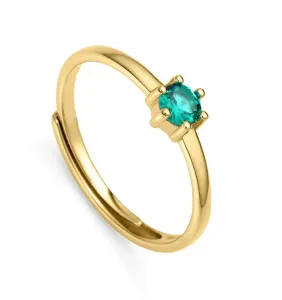 Viceroy Bellissimo anello placcato oro con zirconi verdi Clasica 9115A01 55 mm