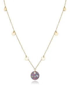 Viceroy Collana fantasiosa placcata in oro con cristalli colorati Elegant 13071C100-39