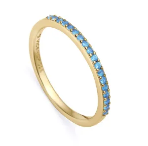 Viceroy Elegante anello placcato oro con zirconi blu Trend 9118A014 54 mm