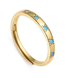 Viceroy Elegante anello placcato oro con zirconi blu Trend 9119A01 53 mm