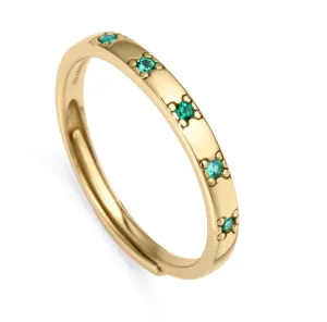 Viceroy Elegante anello placcato oro con zirconi verdi Trend 9119A01 55 mm