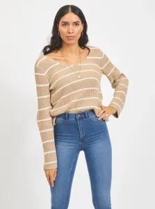 Beige striped sweater VILA Rush - Women