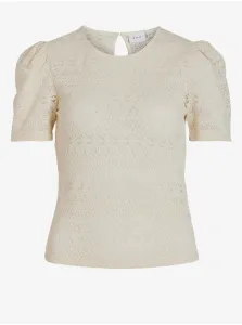 Cream women's lace T-shirt VILA Chikka - Women #1748004