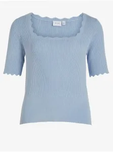 Light blue women's ribbed T-shirt VILA Lana - Women #1748046