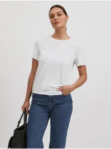 White basic T-shirt VILA Modala - Women #913744