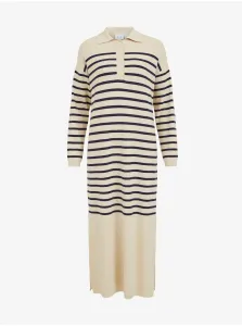 Beige striped sweater maxi-dress VILA Elinia - Women