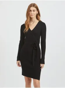 Black Women's Ribbed Sweater Dress VILA Ril - Women #2553482