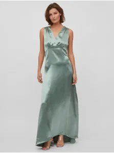 Green Ladies Satin Maxi-dresses VILA Sittas - Women #913845