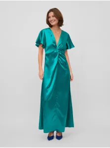 Green Ladies Satin Maxi-dresses VILA Sittas - Women