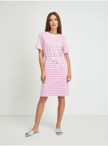 White-pink striped dress VILA Tinny - Women #1078733