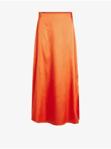 Orange ladies satin maxi skirt VILA Ella - Ladies #1565958