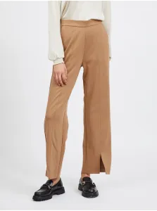 Light brown women's wide trousers VILA Amerone - Ladies #914348