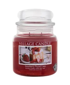 Village Candle Candela profumata in vetro Strawberry Pound Cake 389 g