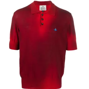 Vivienne Westwood Mens Faded Pullover Knitted Polo Red - S RED