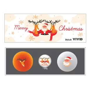 Volvik Vivid Christmas 2 Pack Golf Balls Plus Ball Marker