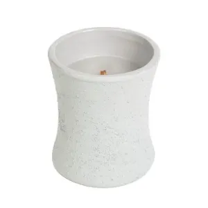 WoodWick Candela in vaso di ceramica ovale Wood Smoke 133,2 g