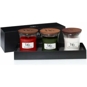 WoodWick Set regalo di candele profumate legnose piccole 3 x 85 g