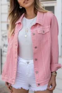 XHAN Women's Pink Denim Jacket 8YXK4-30628-20