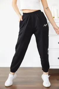 XHAN Black Angel Embroidered Sweatpants