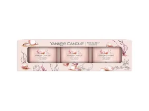 Yankee Candle Set di candele votive in vetro Pink Sands 3 x 37 g