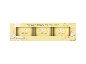 Yankee Candle Set di candele votive in vetro Vanilla Cupcake 3 x 37 g