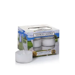 Yankee Candle Candele tealight profumate Clean Cotton 12 x 9,8 g