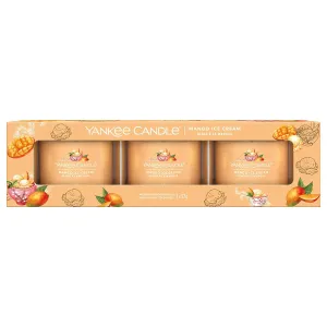Yankee Candle Set di candele votive in vetro Mango Ice Cream 3 x 37 g