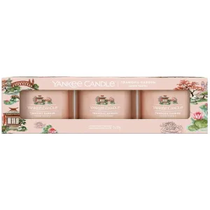 Yankee Candle Set di candele votive in vetro Tranquil Garden 3 x 37 g