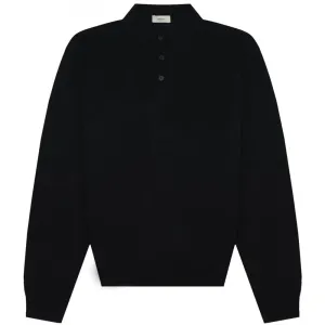 Z Zegna Men's Long-Sleeved Polo Shirt Black - BLACK L