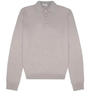 Z Zegna Men's Long-Sleeved Polo Shirt Grey - GREY L
